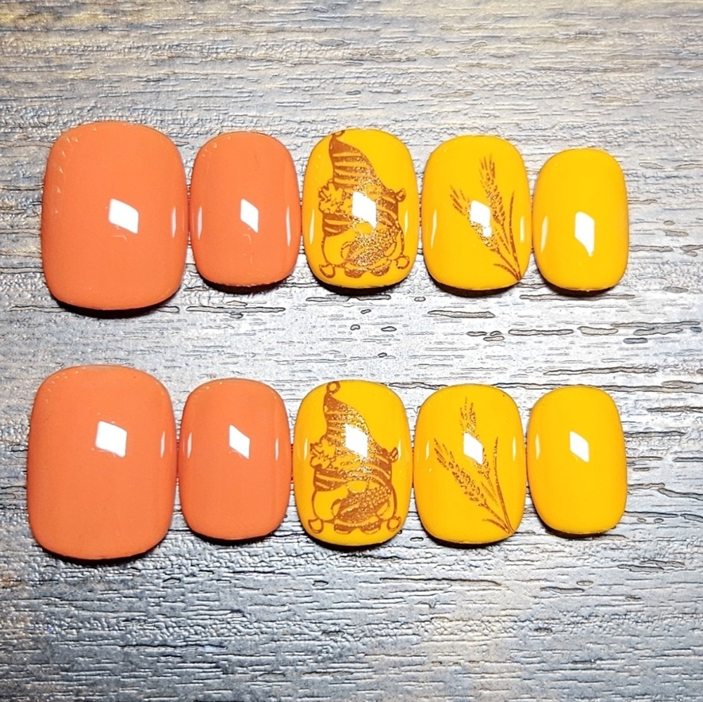 Orange and Yellow Nail Art Set